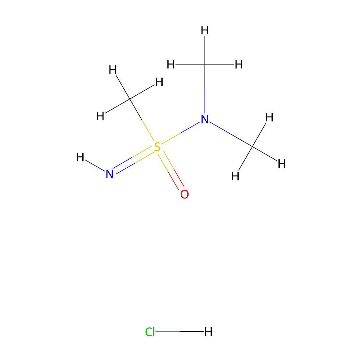 N,N-dimethylmethanesulfonoimidamide hydrochloride molecular structure, CAS 1955519-56-8