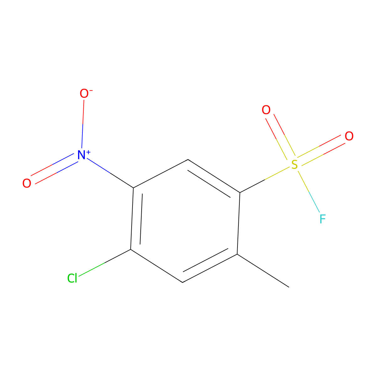 4-Chloro-2-methyl-5-nitrobenzene-1-sulfonyl fluoride molecular structure, CAS 1955519-62-6