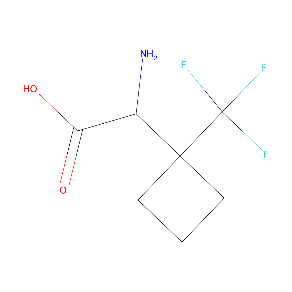 2-Amino-2-[1-(trifluoromethyl)cyclobutyl]acetic acid molecular structure, CAS 1955519-64-8