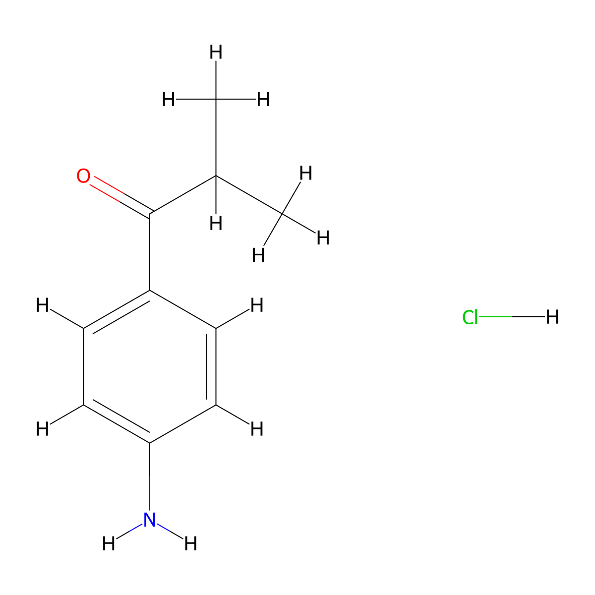 1-(4-Aminophenyl)-2-methylpropan-1-one hydrochloride molecular structure, CAS 1955519-65-9