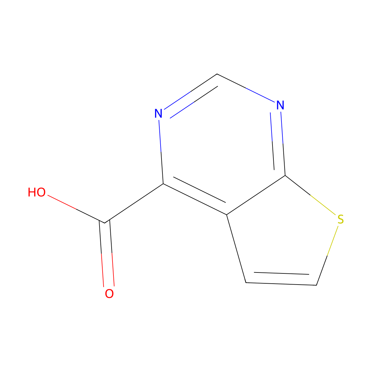 Thieno[2,3-d]pyrimidine-4-carboxylic acid molecular structure, CAS 1955519-70-6