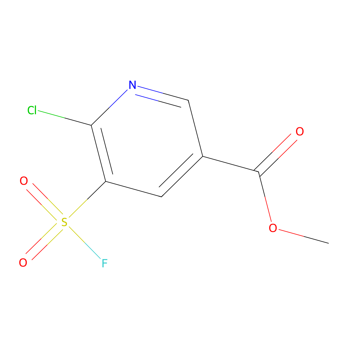 Methyl 6-chloro-5-(fluorosulfonyl)pyridine-3-carboxylate molecular structure, CAS 1955519-84-2