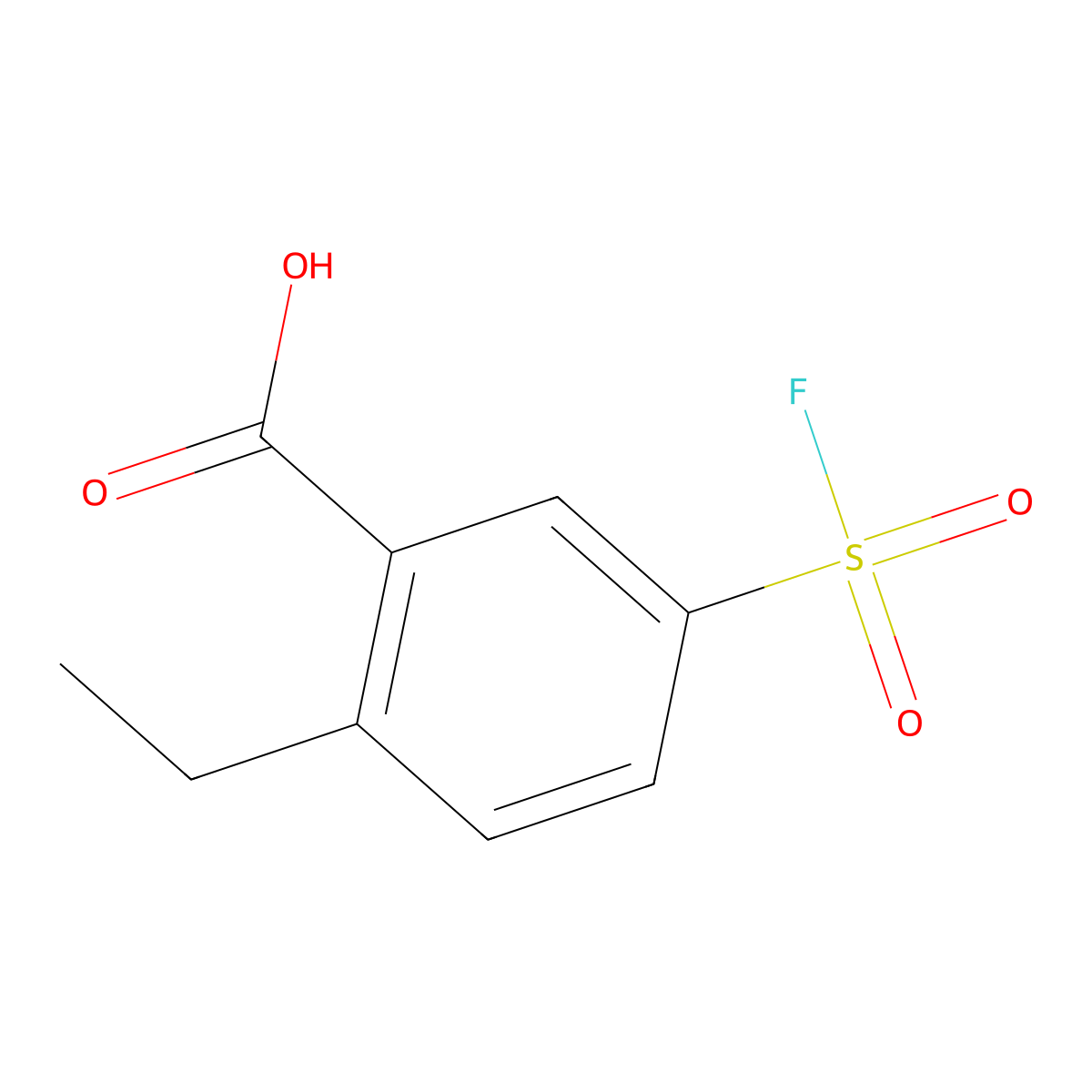 2-Ethyl-5-(fluorosulfonyl)benzoic acid molecular structure, CAS 1955519-92-2