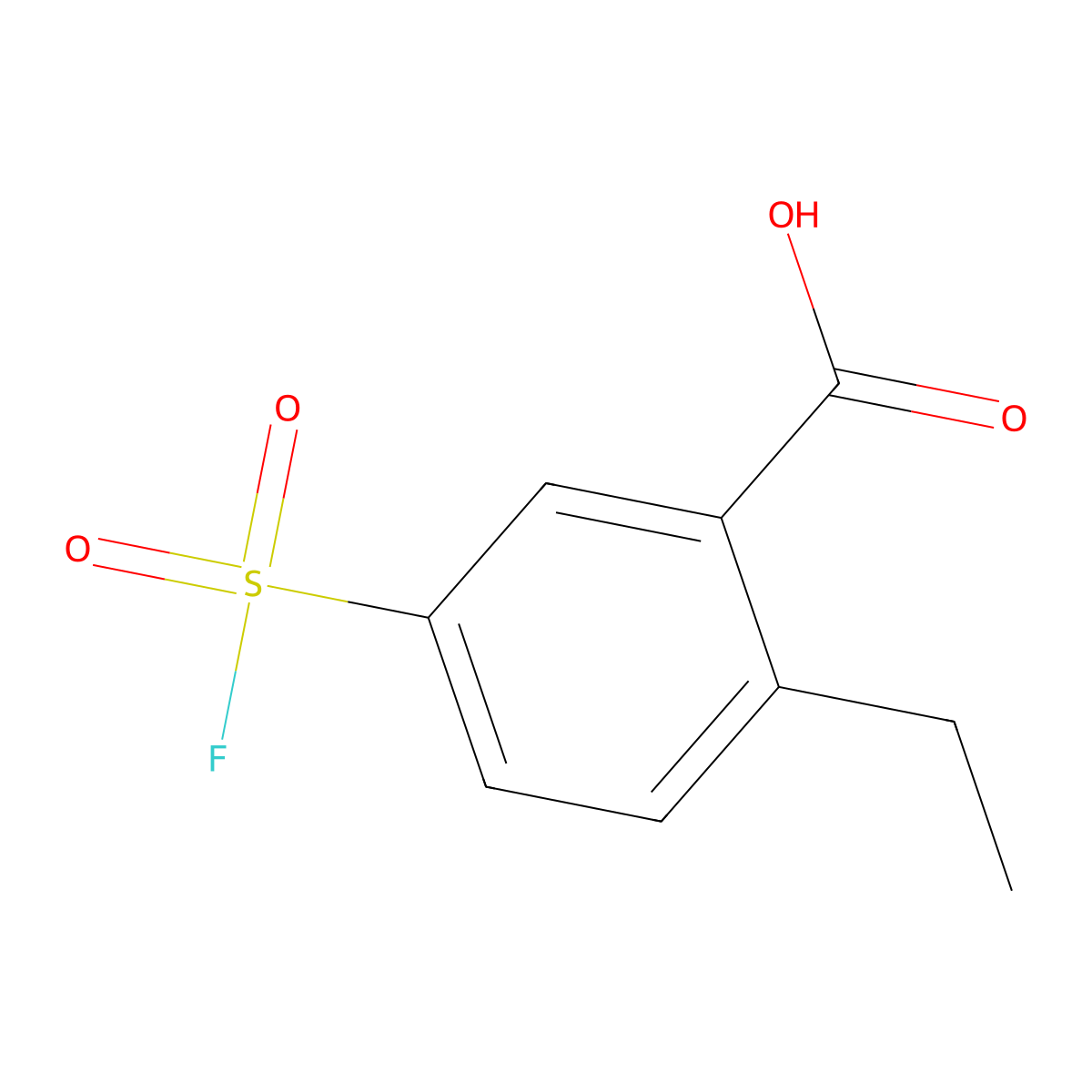 2-Ethyl-5-(fluorosulfonyl)benzoic acid molecular structure, CAS 1955519-92-2