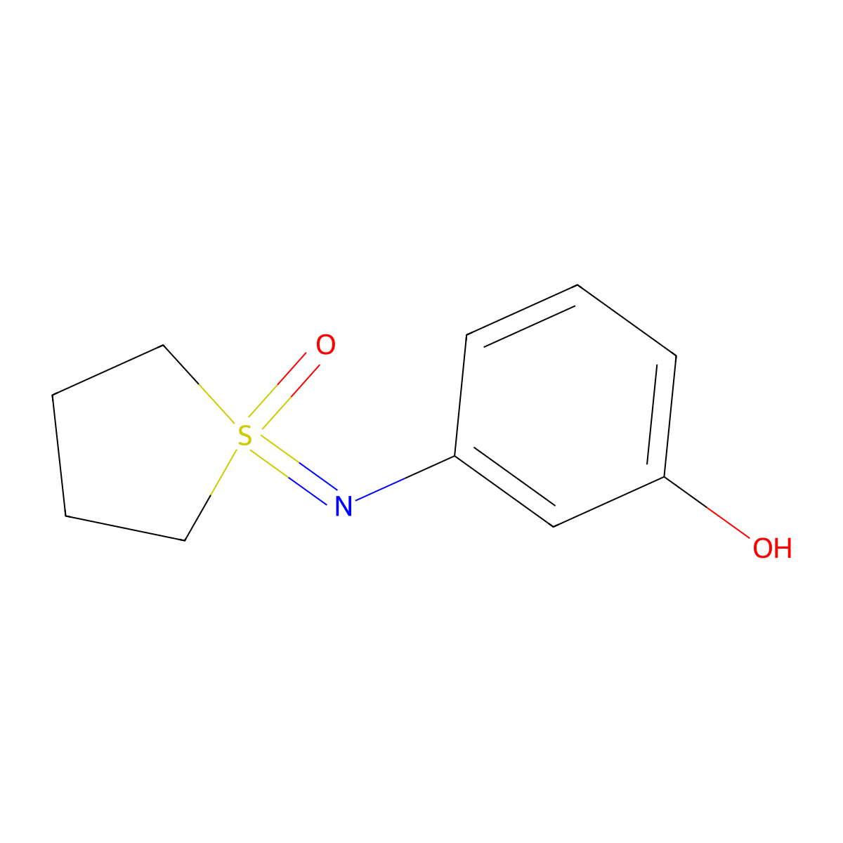 1-[(3-Hydroxyphenyl)imino]-1lambda6-thiolan-1-one molecular structure, CAS 1955519-93-3