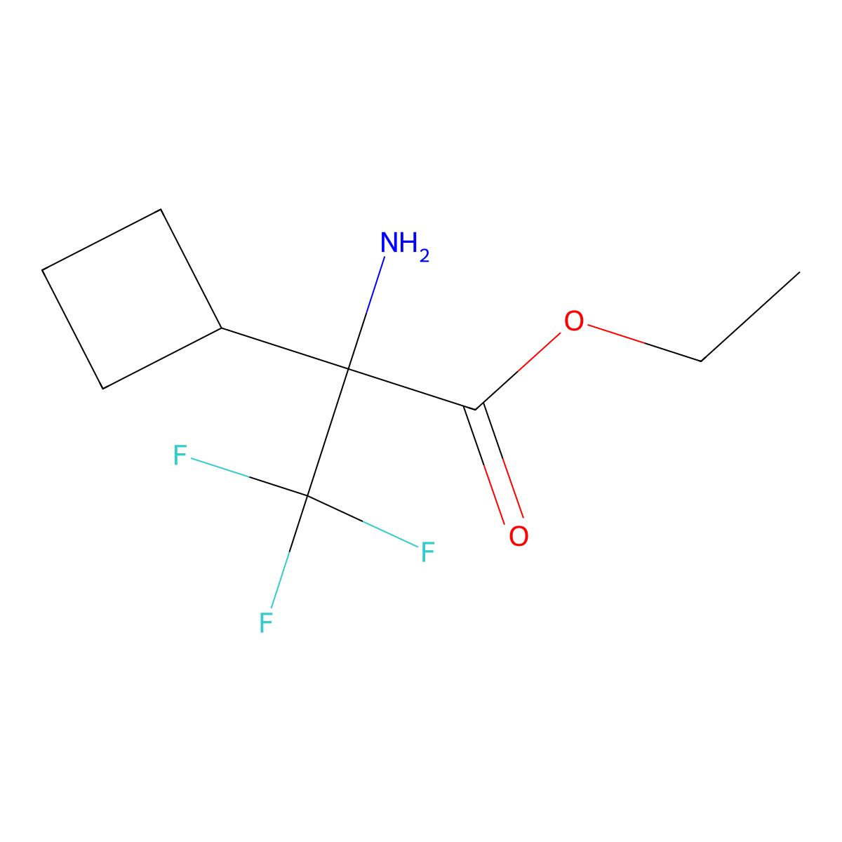 Ethyl 2-amino-2-cyclobutyl-3,3,3-trifluoropropanoate molecular structure, CAS 1955519-94-4