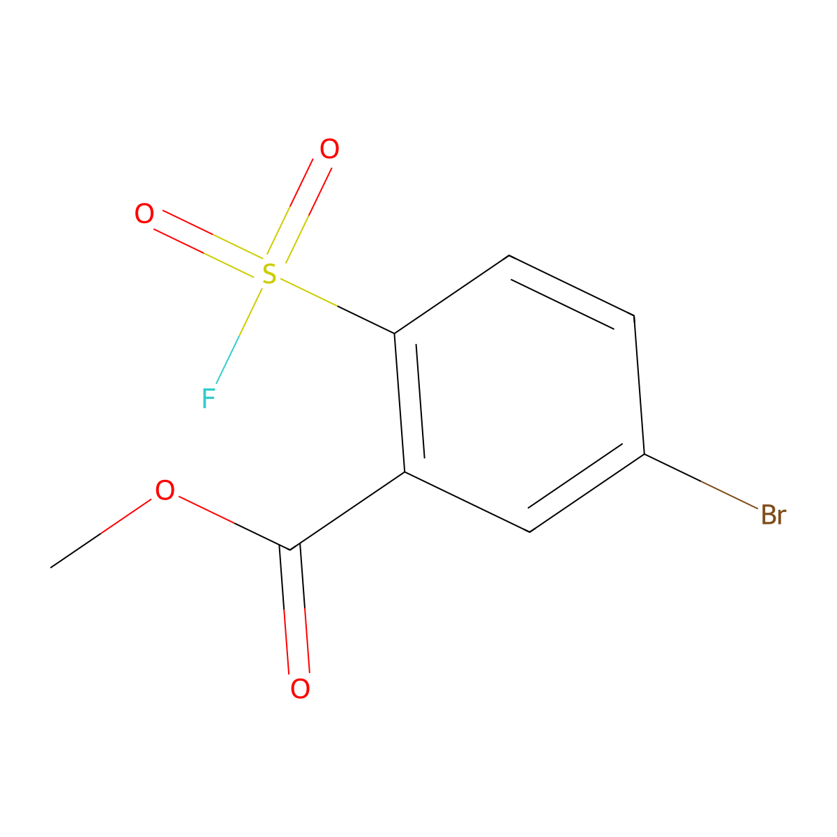 Methyl 5-bromo-2-(fluorosulfonyl)benzoate molecular structure, CAS 1955520-00-9