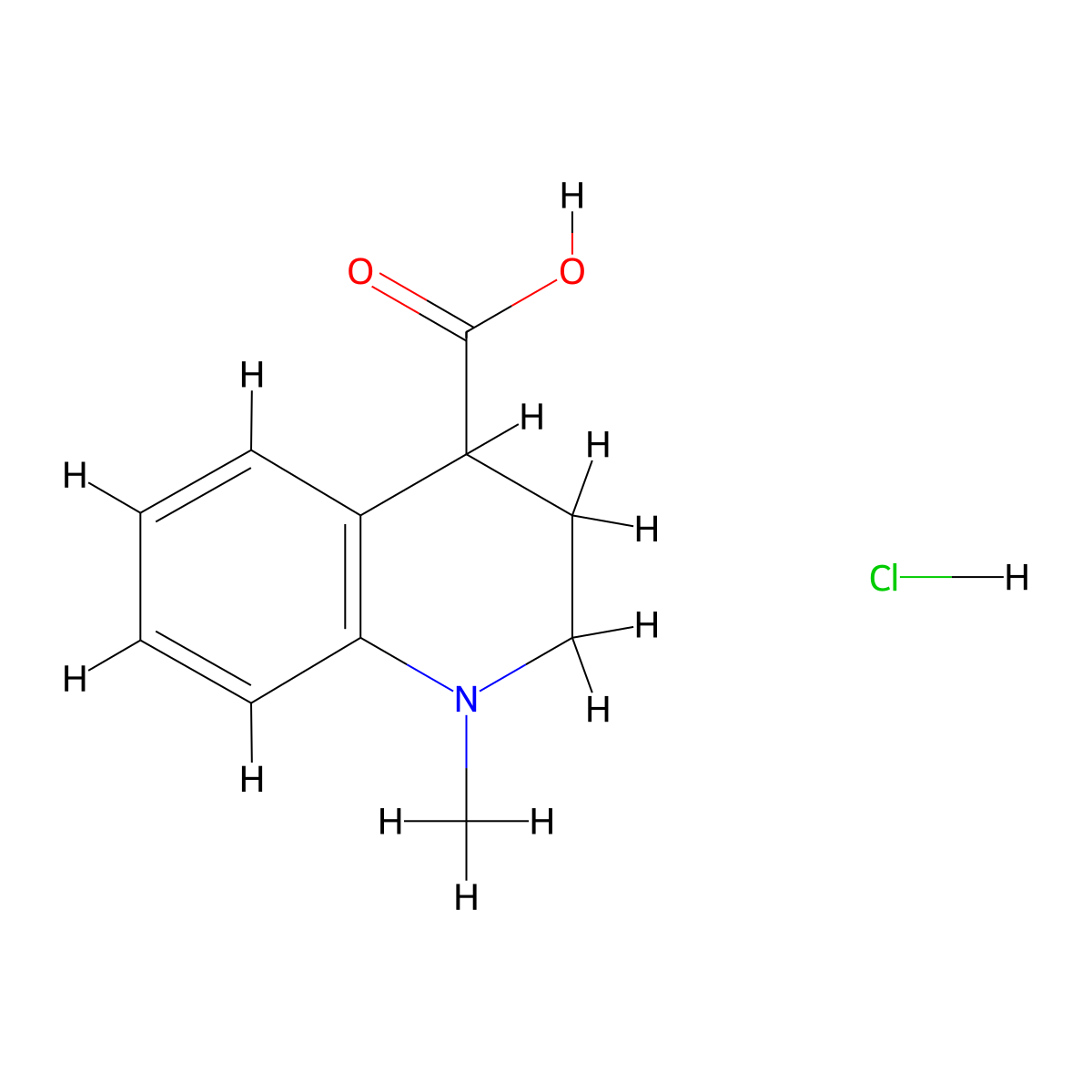 1-Methyl-1,2,3,4-tetrahydroquinoline-4-carboxylic acid hydrochloride molecular structure, CAS 1955520-02-1