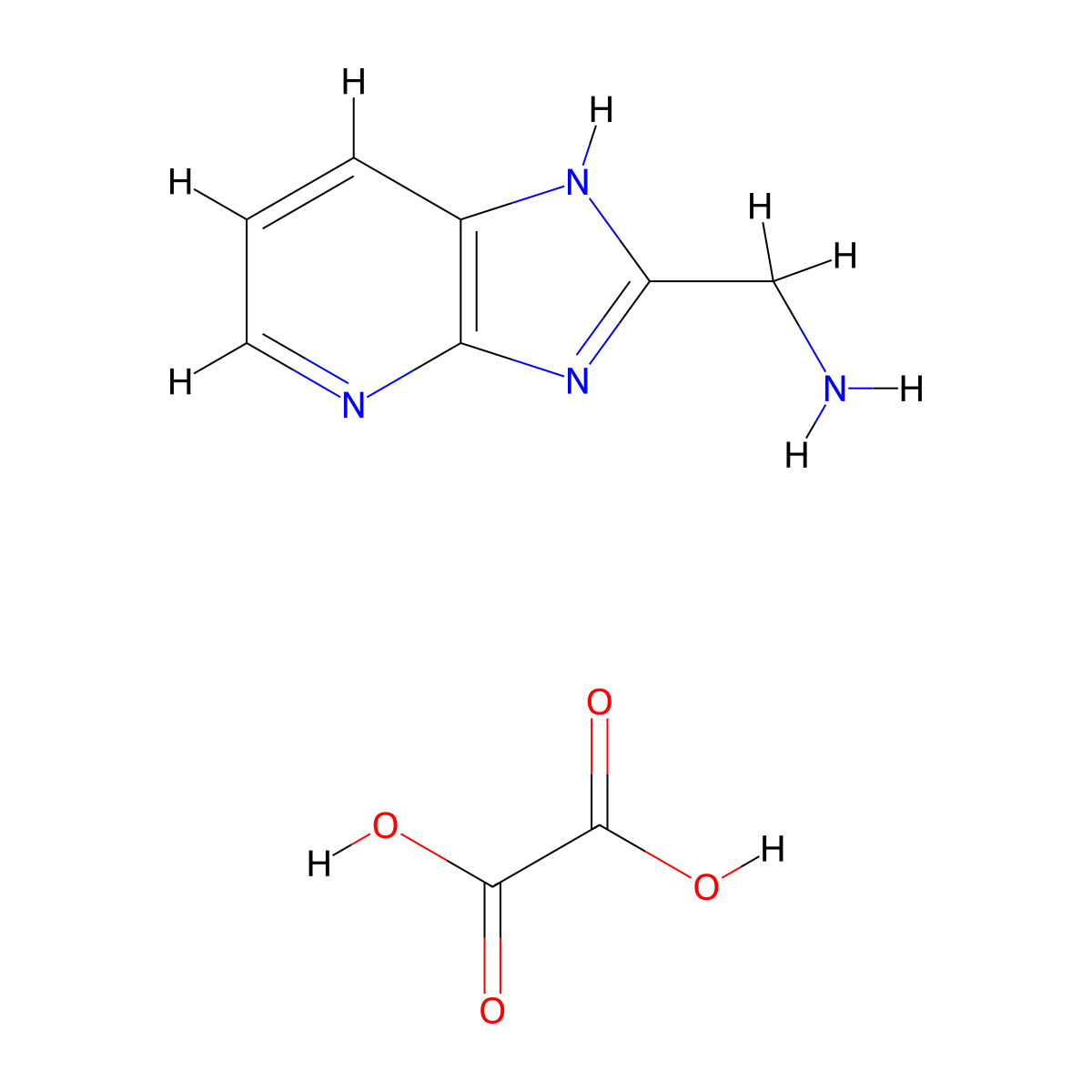 oxalic acid; {3H-imidazo[4,5-b]pyridin-2-yl}methanamine molecular structure, CAS 1955520-17-8