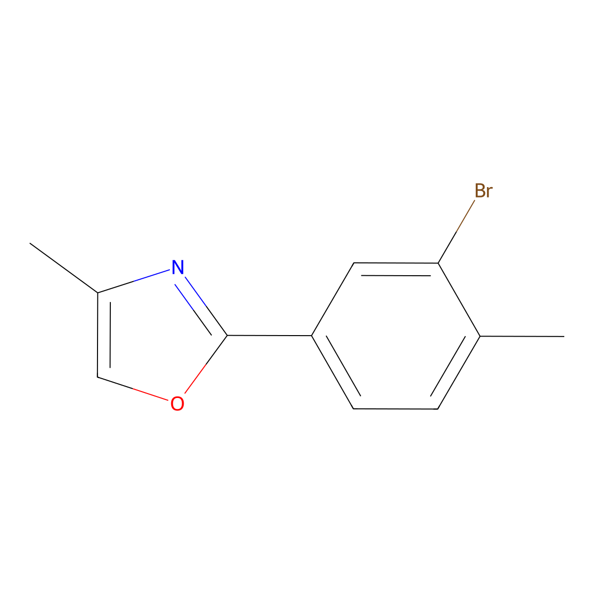 2-(3-Bromo-4-methylphenyl)-4-methyl-1,3-oxazole molecular structure, CAS 1955520-18-9