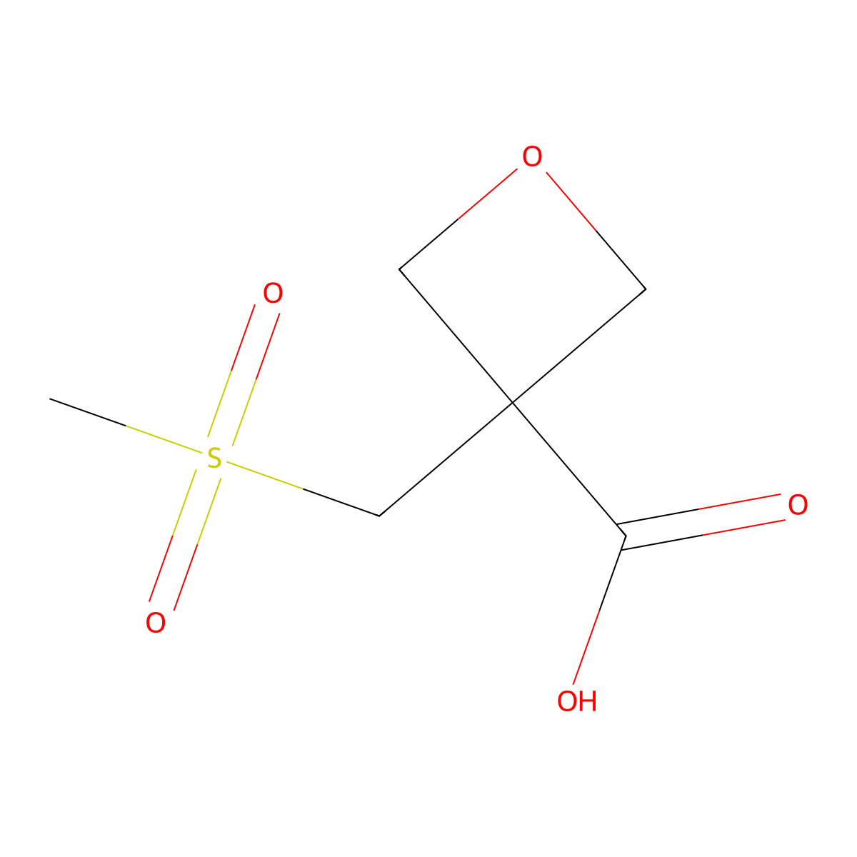3-(Methanesulfonylmethyl)oxetane-3-carboxylic acid molecular structure, CAS 1955520-30-5