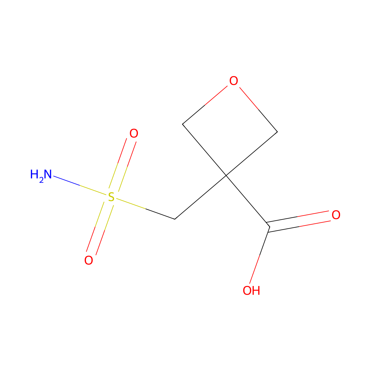 3-(Sulfamoylmethyl)oxetane-3-carboxylic acid molecular structure, CAS 1955520-32-7