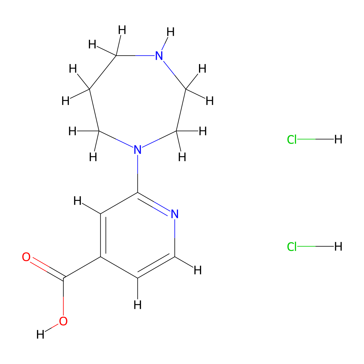 2-(1,4-Diazepan-1-yl)pyridine-4-carboxylic acid dihydrochloride molecular structure, CAS 1955520-37-2
