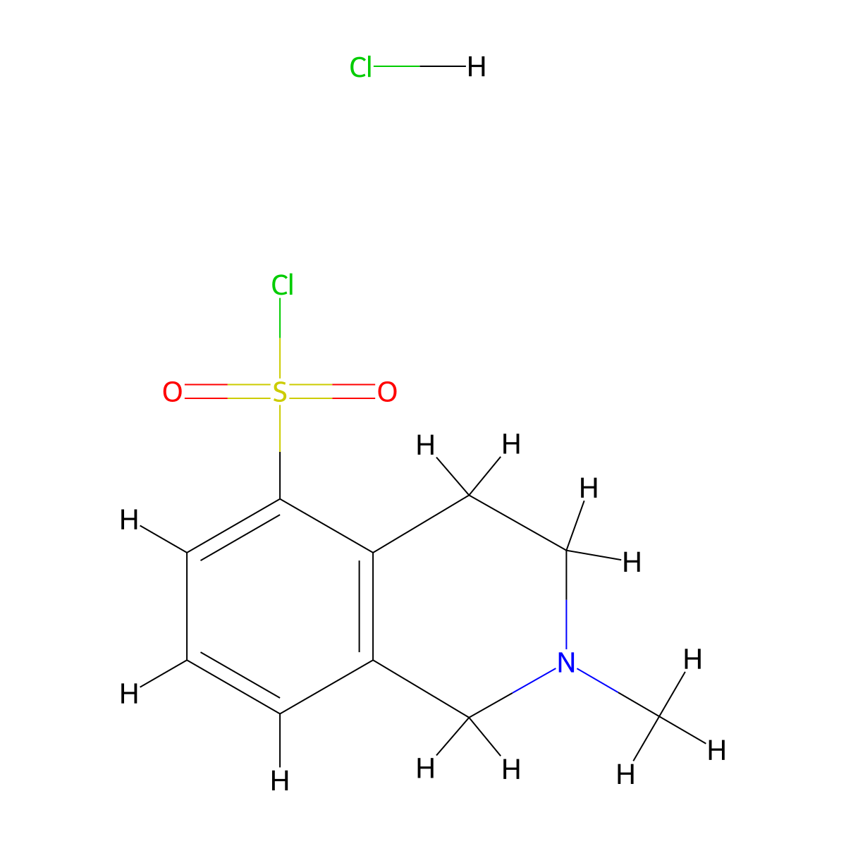 2-Methyl-1,2,3,4-tetrahydroisoquinoline-5-sulfonyl chloride hydrochloride molecular structure, CAS 1955520-47-4