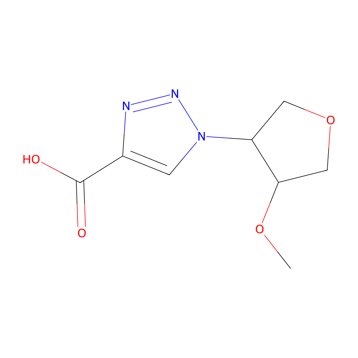 1-(4-Methoxyoxolan-3-yl)-1H-1,2,3-triazole-4-carboxylic acid molecular structure, CAS 1955520-59-8