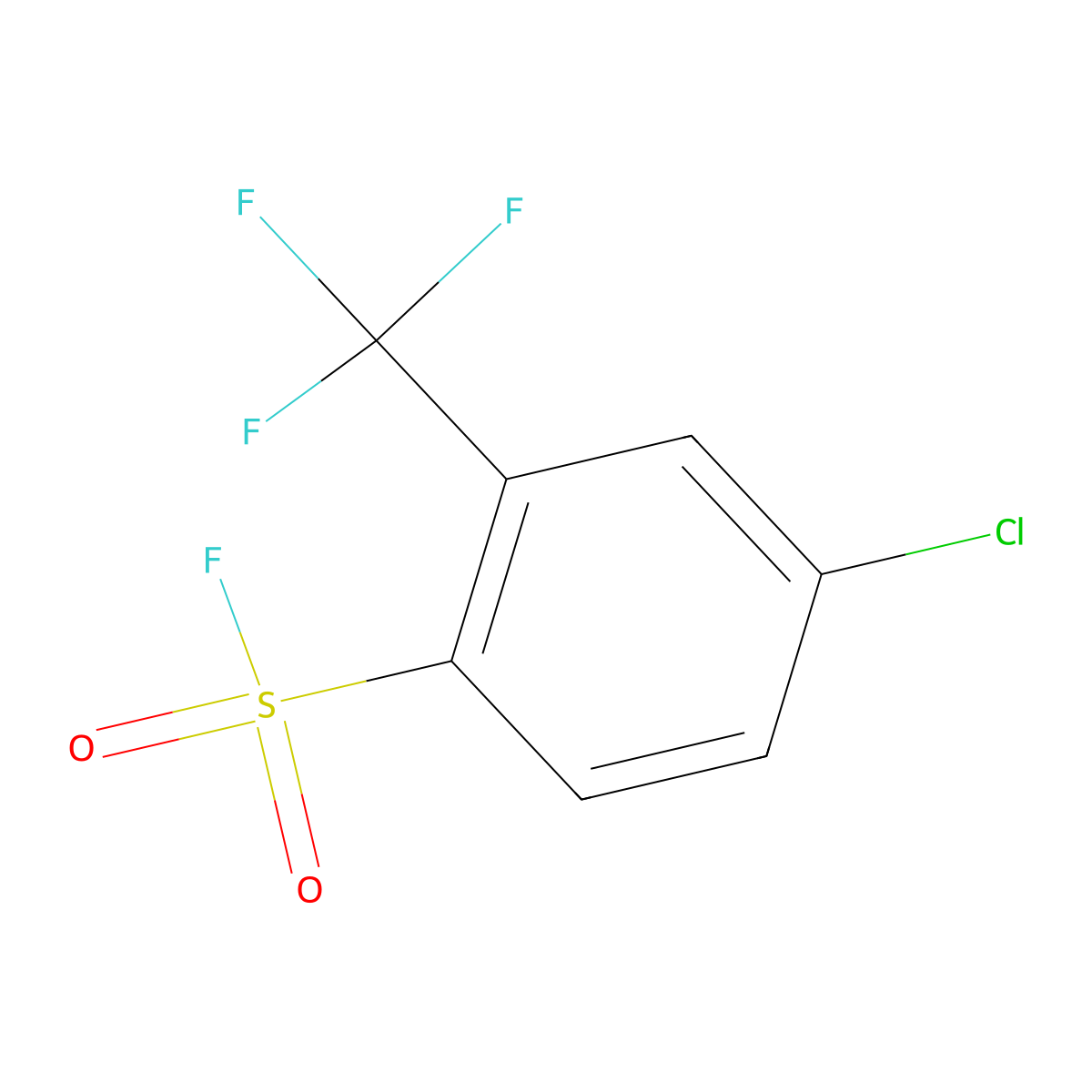 4-Chloro-2-(trifluoromethyl)benzene-1-sulfonyl fluoride molecular structure, CAS 1955520-80-5