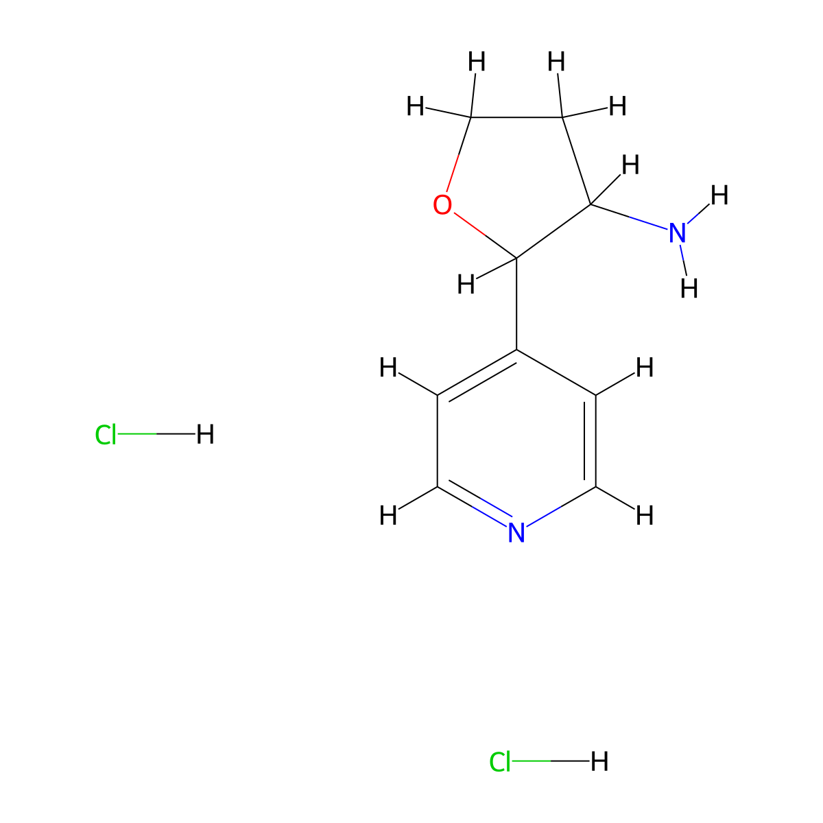 2-(Pyridin-4-yl)oxolan-3-amine dihydrochloride molecular structure, CAS 1955520-83-8