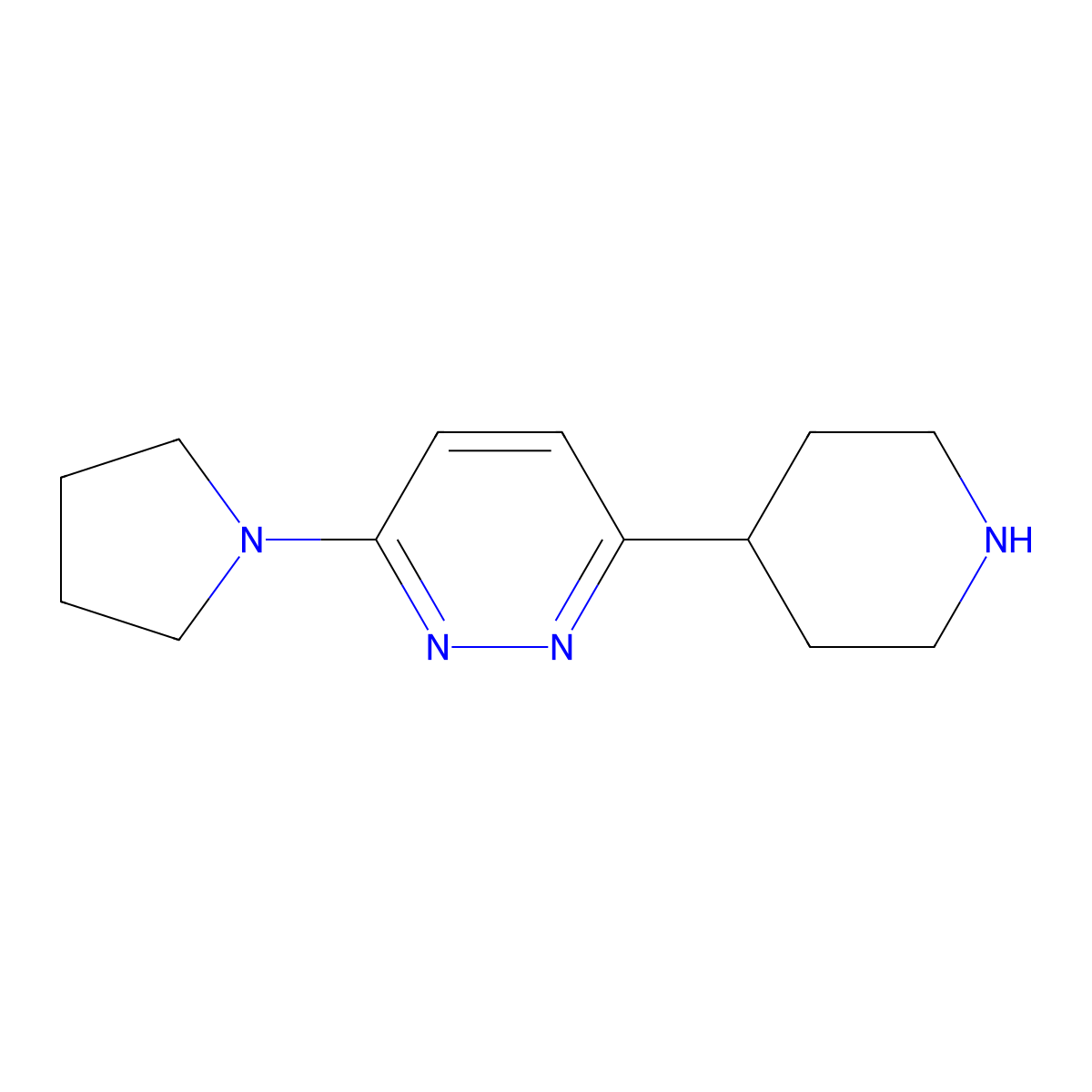 3-(Piperidin-4-yl)-6-(pyrrolidin-1-yl)pyridazine molecular structure, CAS 1955520-87-2