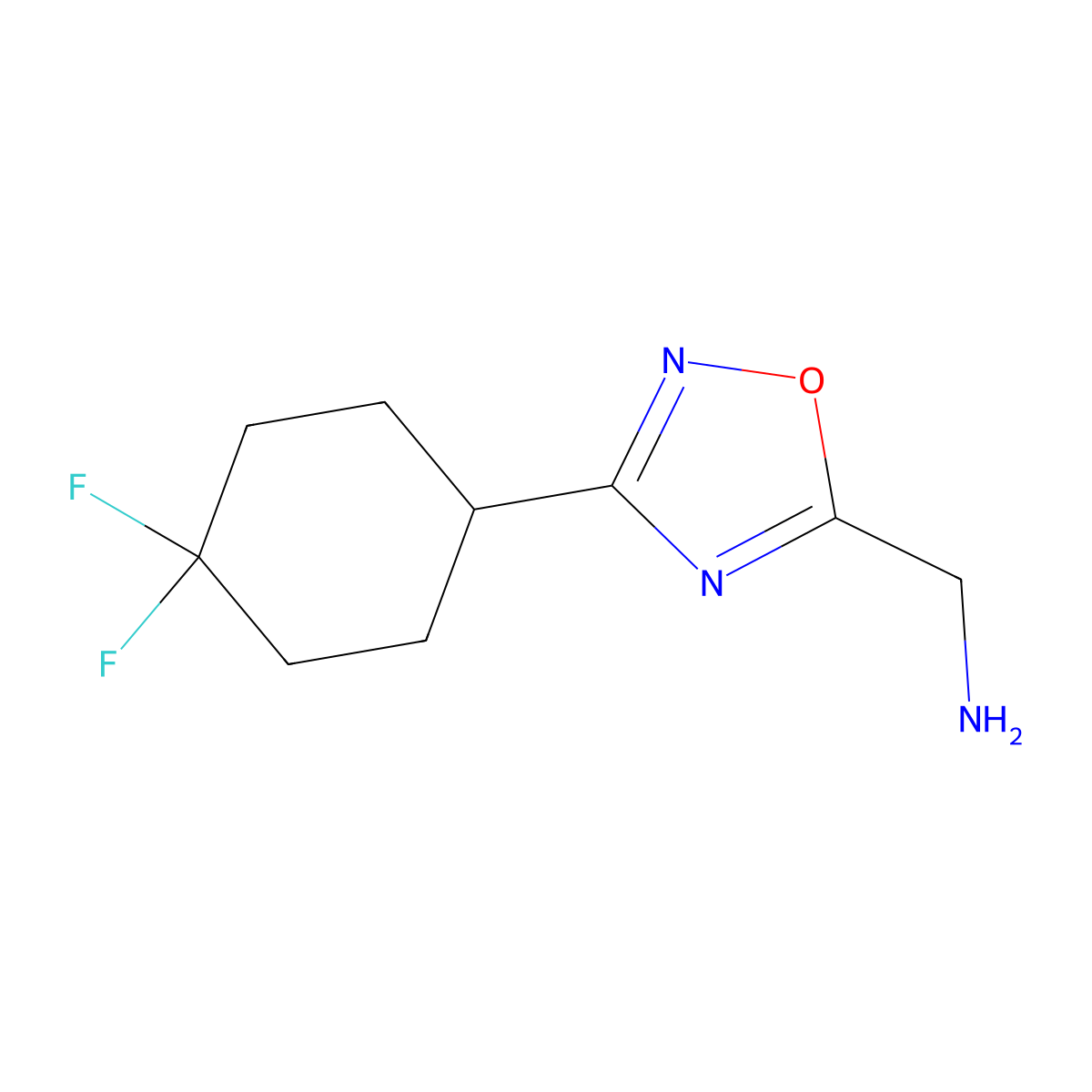 [3-(4,4-Difluorocyclohexyl)-1,2,4-oxadiazol-5-yl]methanamine molecular structure, CAS 1955522-76-5