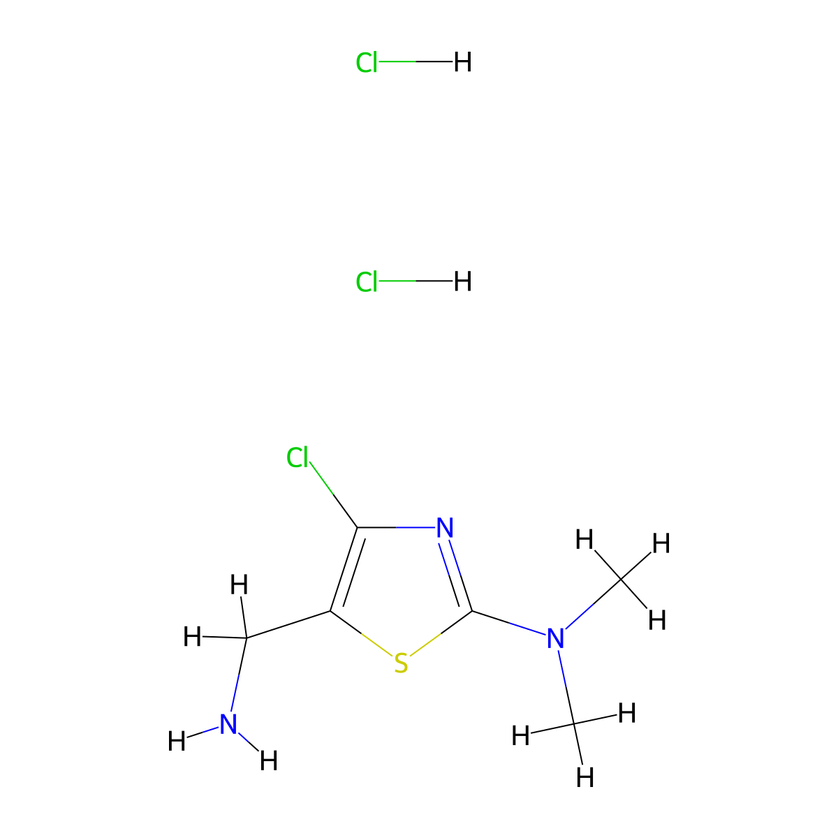 5-(aminomethyl)-4-chloro-N,N-dimethyl-1,3-thiazol-2-amine dihydrochloride molecular structure, CAS 1955522-81-2