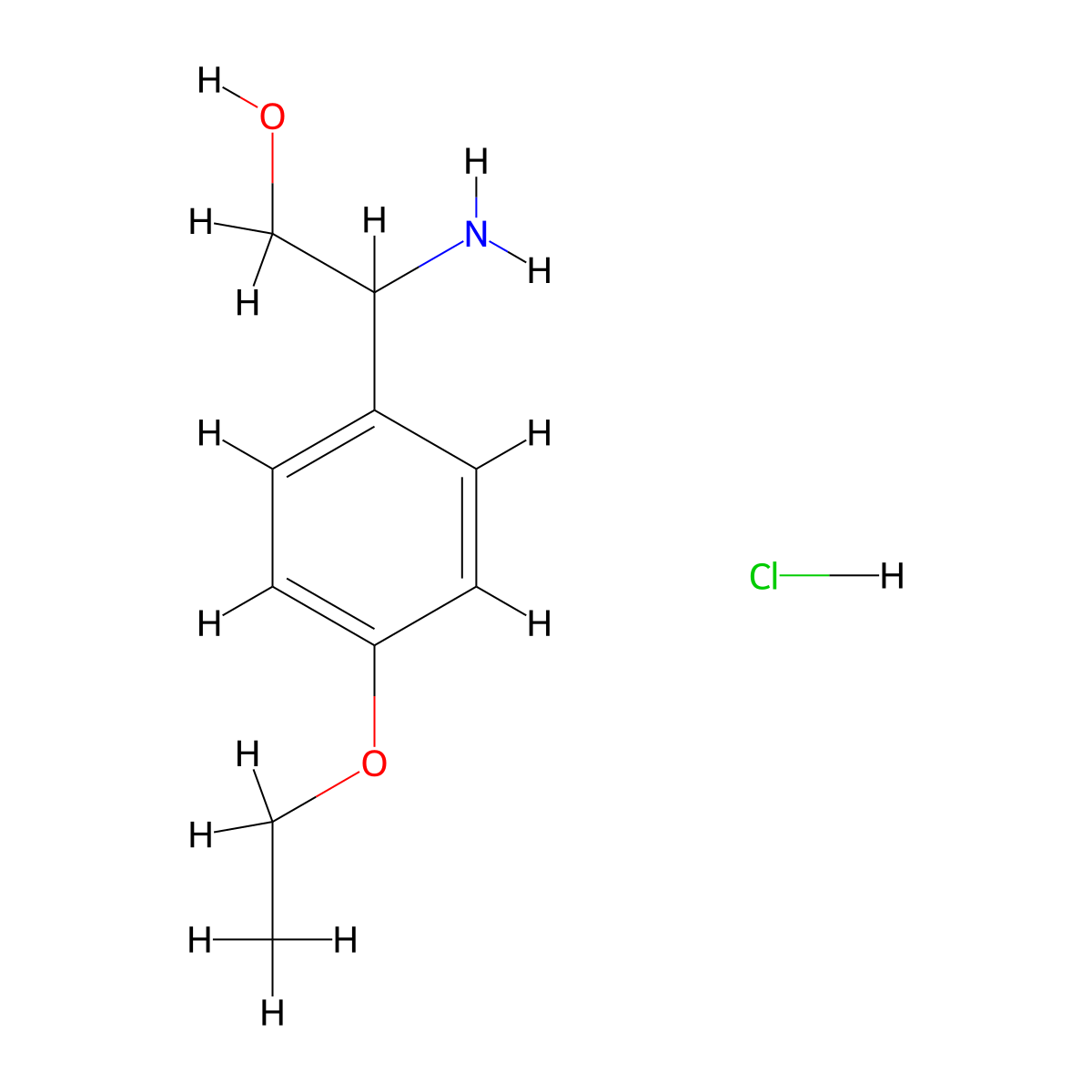 2-Amino-2-(4-ethoxyphenyl)ethan-1-ol hydrochloride molecular structure, CAS 1955522-88-9