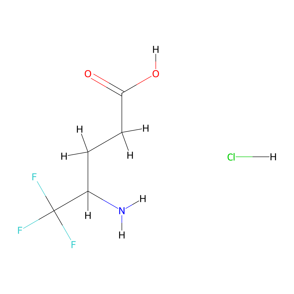 4-Amino-5,5,5-trifluoropentanoic acid hydrochloride molecular structure, CAS 1955522-89-0