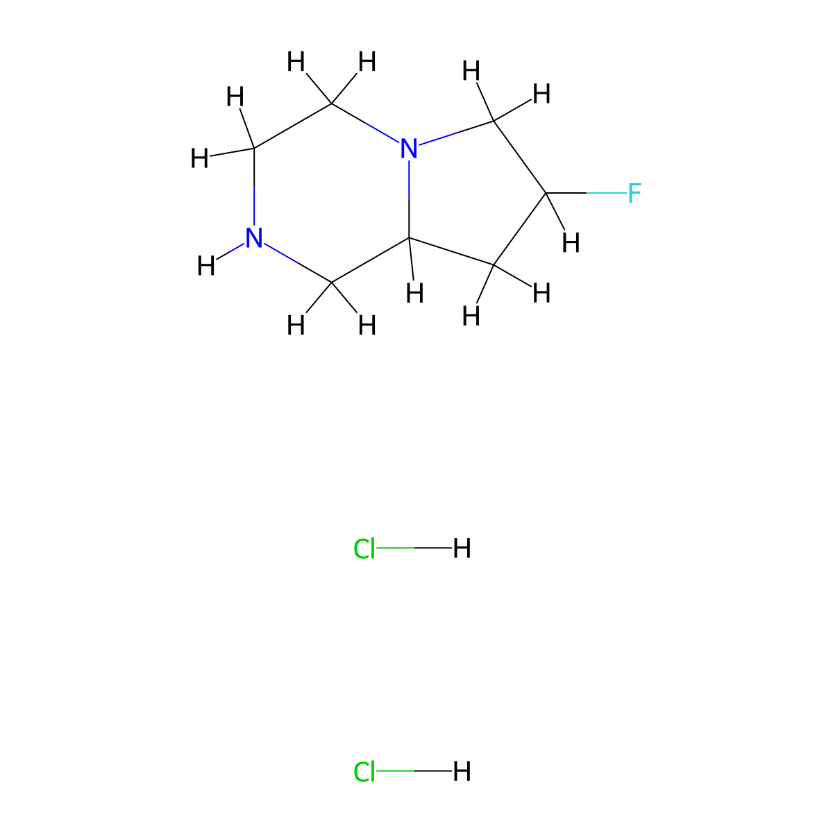 7-Fluoro-octahydropyrrolo[1,2-a]piperazine dihydrochloride molecular structure, CAS 1955522-90-3