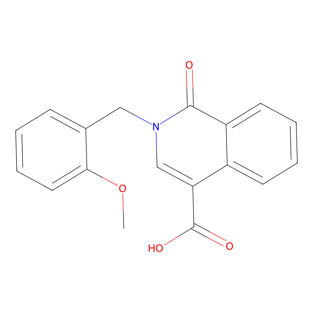 2-[(2-Methoxyphenyl)methyl]-1-oxo-1,2-dihydroisoquinoline-4-carboxylic acid molecular structure, CAS 1955522-96-9