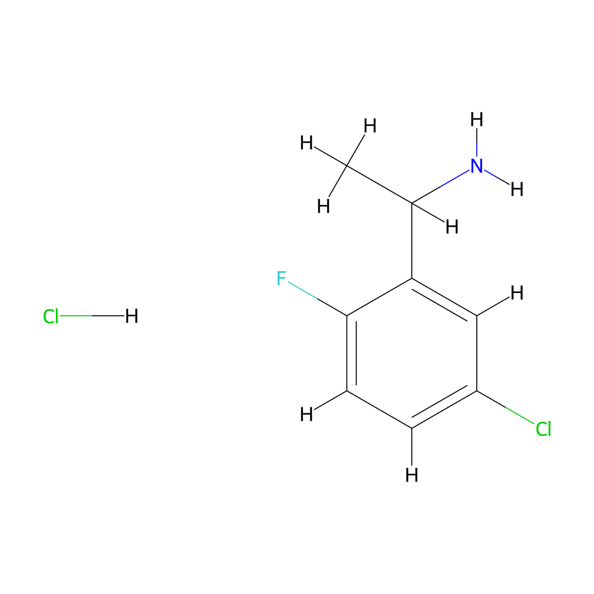 1-(5-Chloro-2-fluorophenyl)ethanamine hydrochloride molecular structure, CAS 1955523-20-2