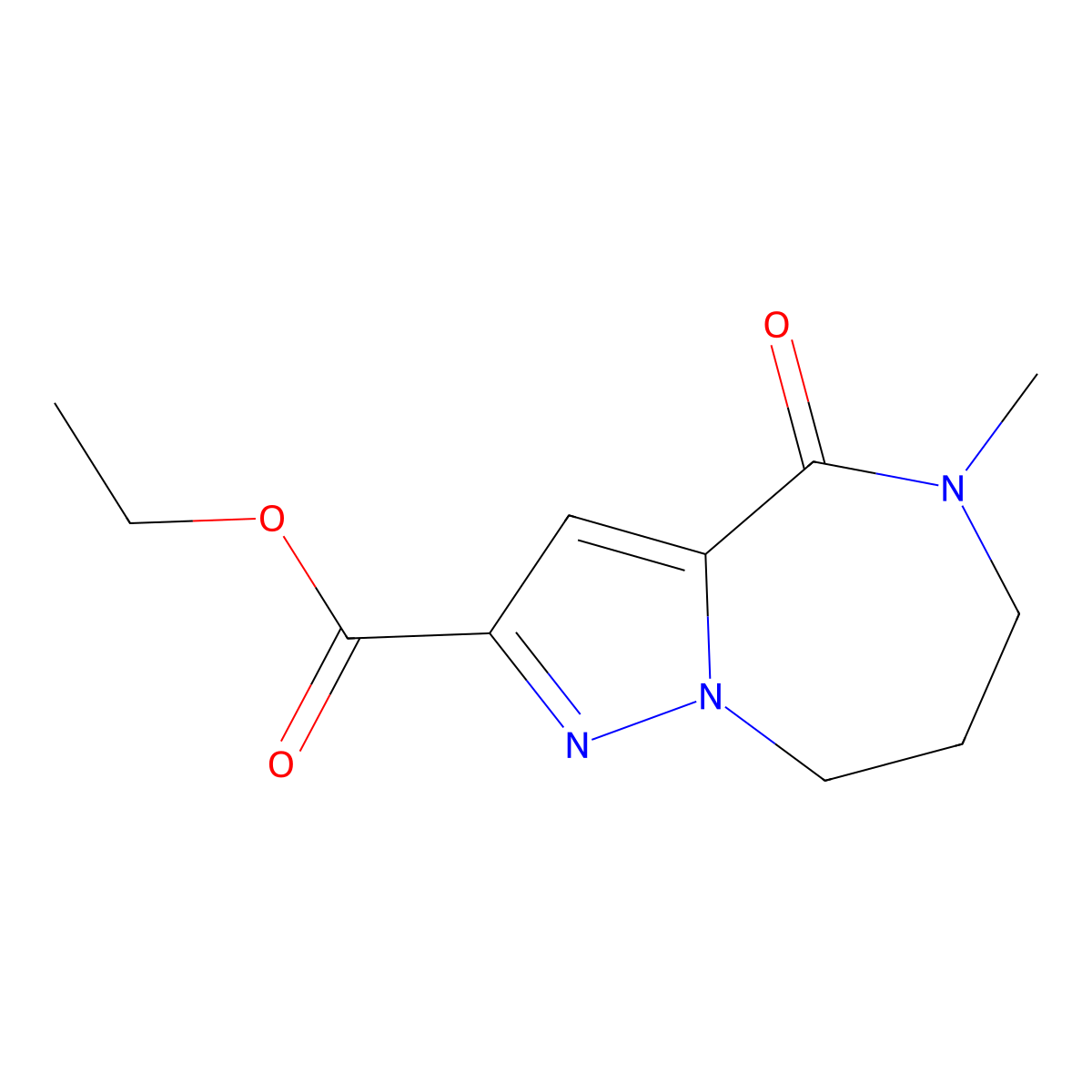 ethyl 5-methyl-4-oxo-5,6,7,8-tetrahydro-4H-pyrazolo[1,5-a][1,4]diazepine-2-carboxylate molecular structure, CAS 1955523-21-3