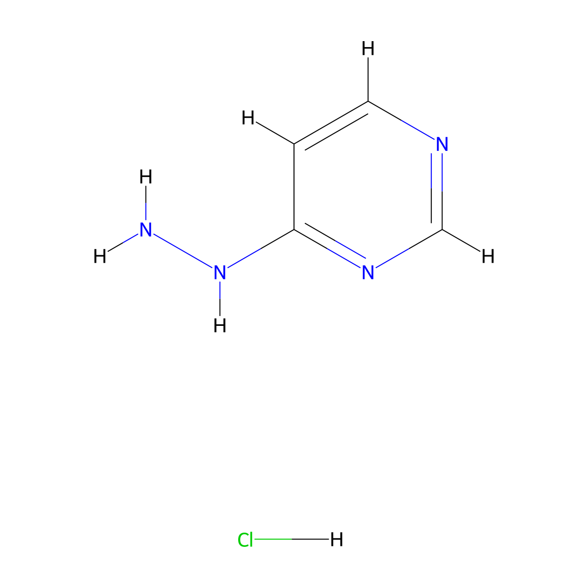 4-Hydrazinylpyrimidine hydrochloride molecular structure, CAS 1955523-23-5
