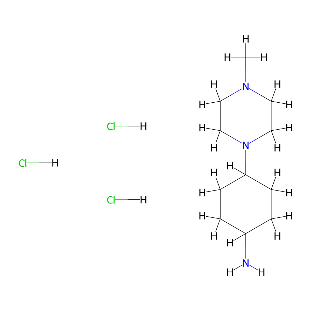 4-(4-Methylpiperazin-1-yl)cyclohexan-1-amine trihydrochloride molecular structure, CAS 1955523-25-7