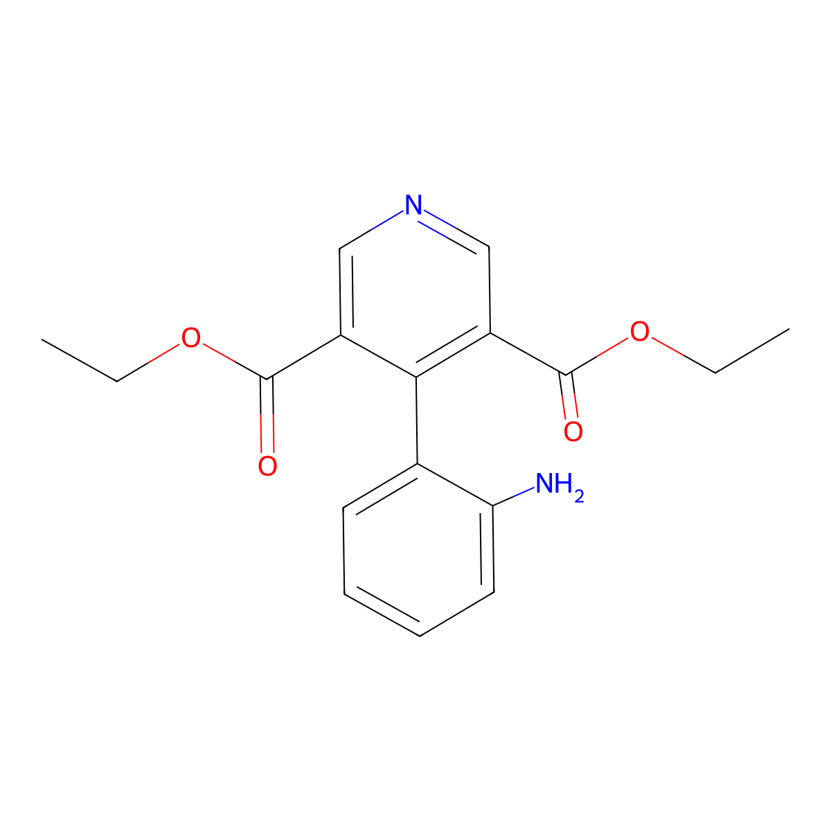 3,5-Diethyl 4-(2-aminophenyl)pyridine-3,5-dicarboxylate molecular structure, CAS 1955523-49-5