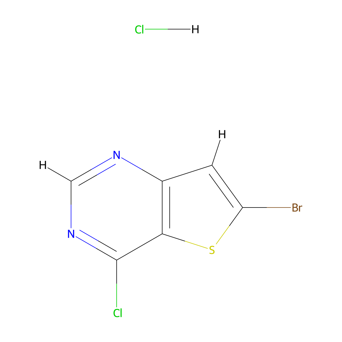 6-Bromo-4-chlorothieno[3,2-d]pyrimidine hydrochloride molecular structure, CAS 1955523-52-0