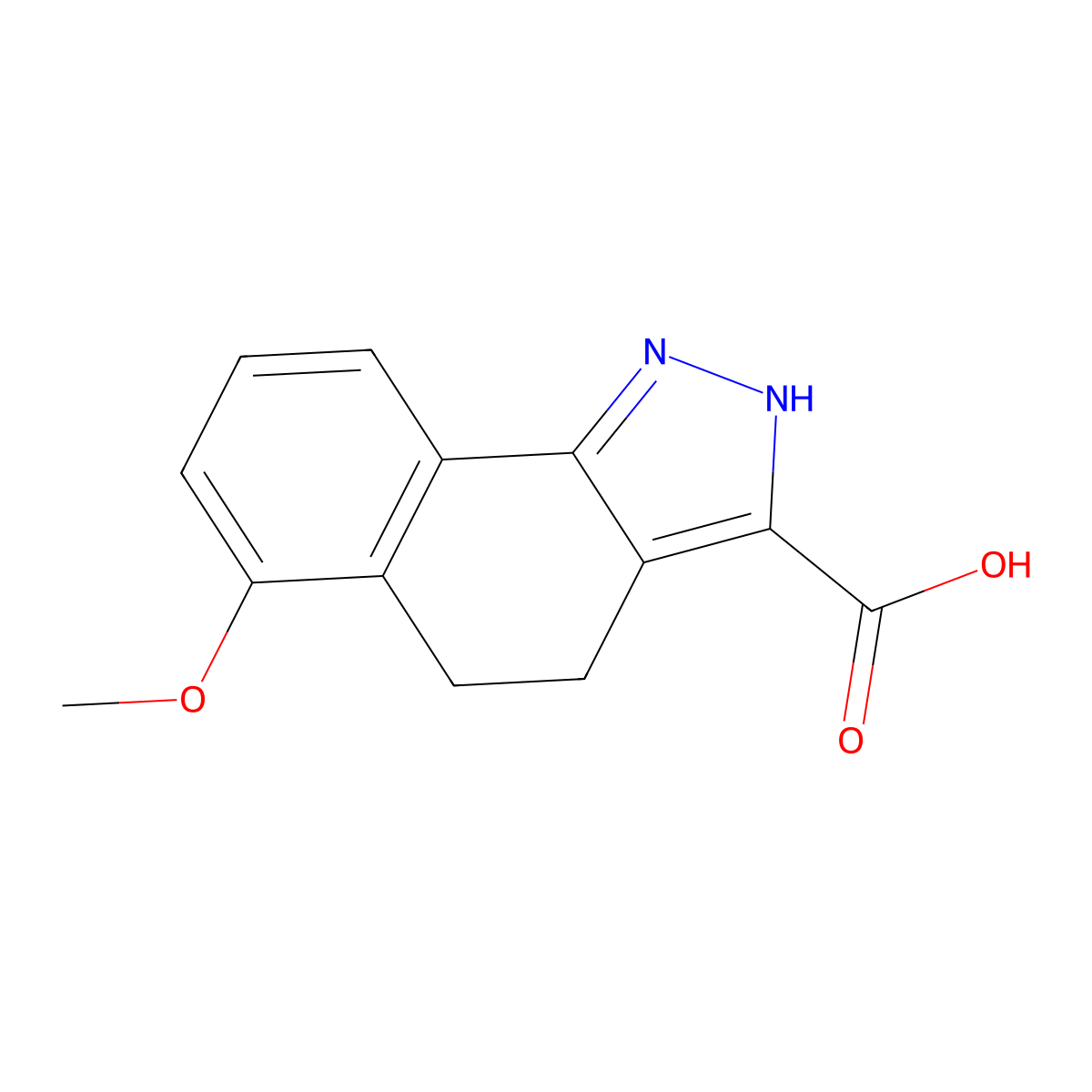 6-methoxy-1H,4H,5H-benzo(g)indazole-3-carboxylic acid molecular structure, CAS 1955523-53-1