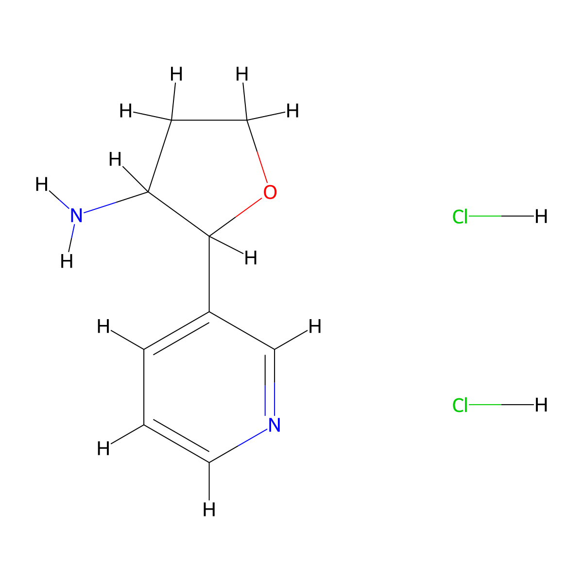 2-(Pyridin-3-yl)oxolan-3-amine dihydrochloride molecular structure, CAS 1955523-59-7
