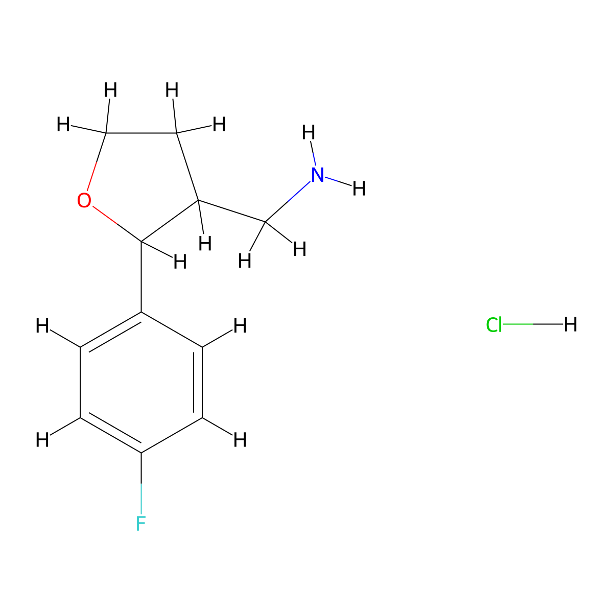 [2-(4-Fluorophenyl)oxolan-3-yl]methanamine hydrochloride molecular structure, CAS 1955523-66-6