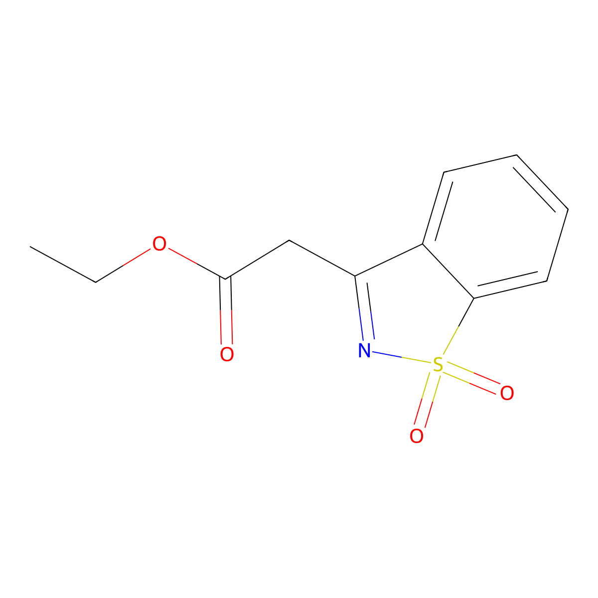Ethyl 2-(1,1-dioxo-1lambda6,2-benzothiazol-3-yl)acetate molecular structure, CAS 1955523-68-8