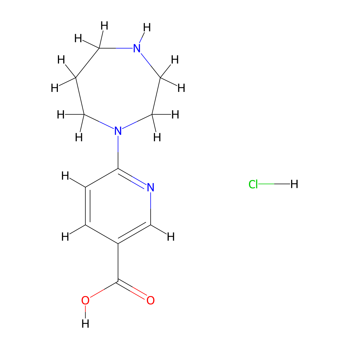 6-(1,4-Diazepan-1-yl)pyridine-3-carboxylic acid hydrochloride molecular structure, CAS 1955523-74-6