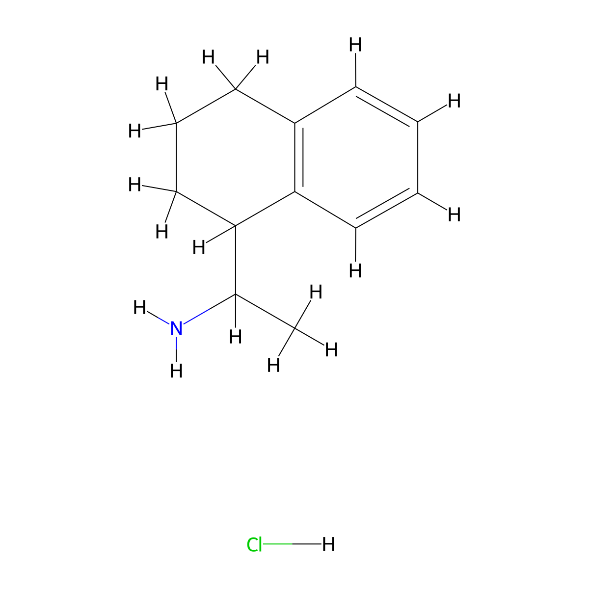 1-(1,2,3,4-Tetrahydronaphthalen-1-yl)ethan-1-amine hydrochloride molecular structure, CAS 1955523-80-4