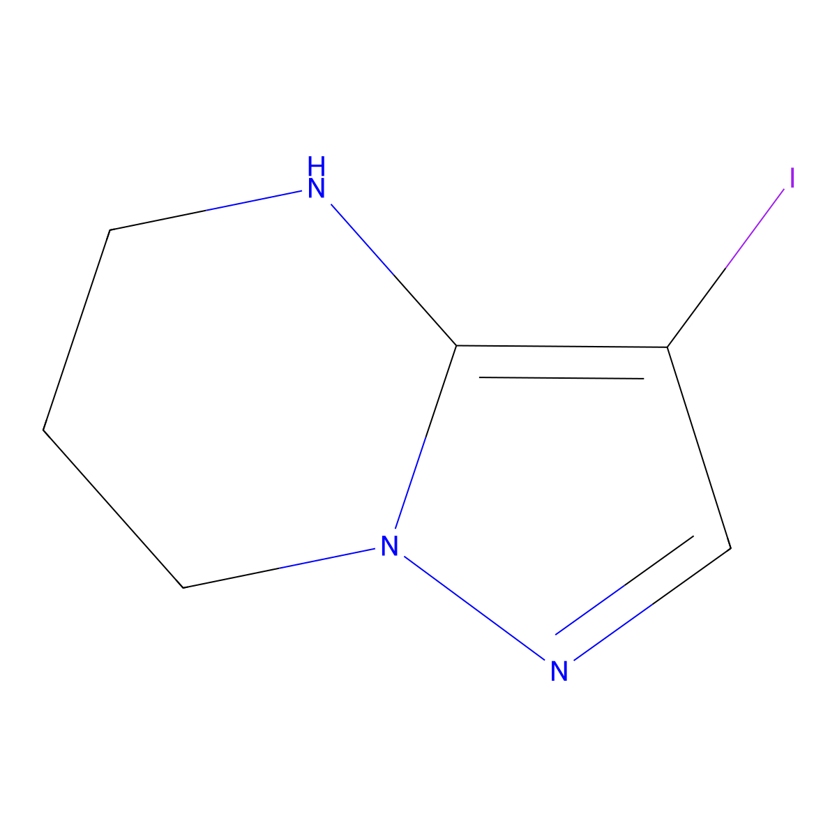3-iodo-4H,5H,6H,7H-pyrazolo(1,5-a)pyrimidine molecular structure, CAS 1955523-82-6