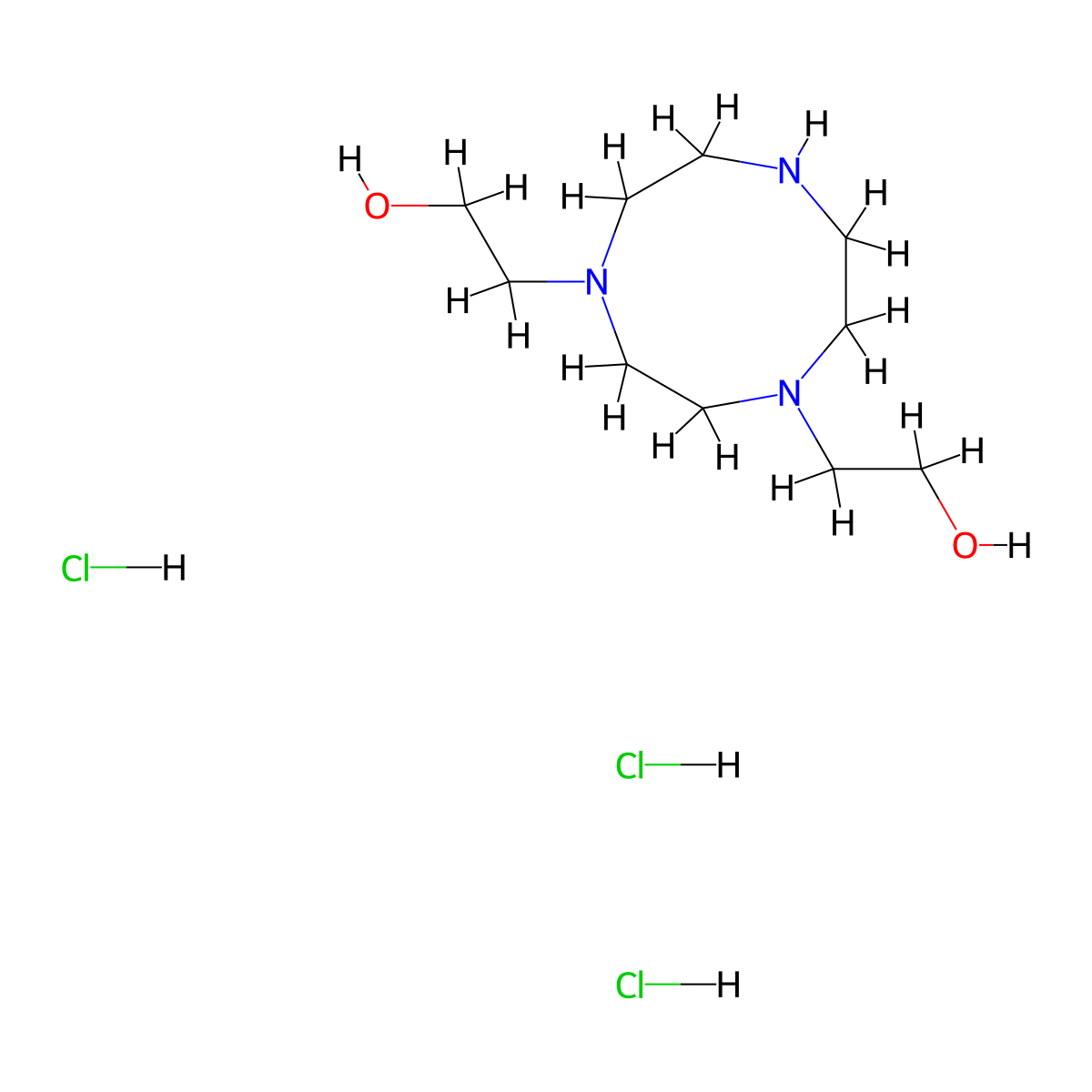 2-[4-(2-Hydroxyethyl)-1,4,7-triazonan-1-yl]ethan-1-ol trihydrochloride molecular structure, CAS 1955523-83-7