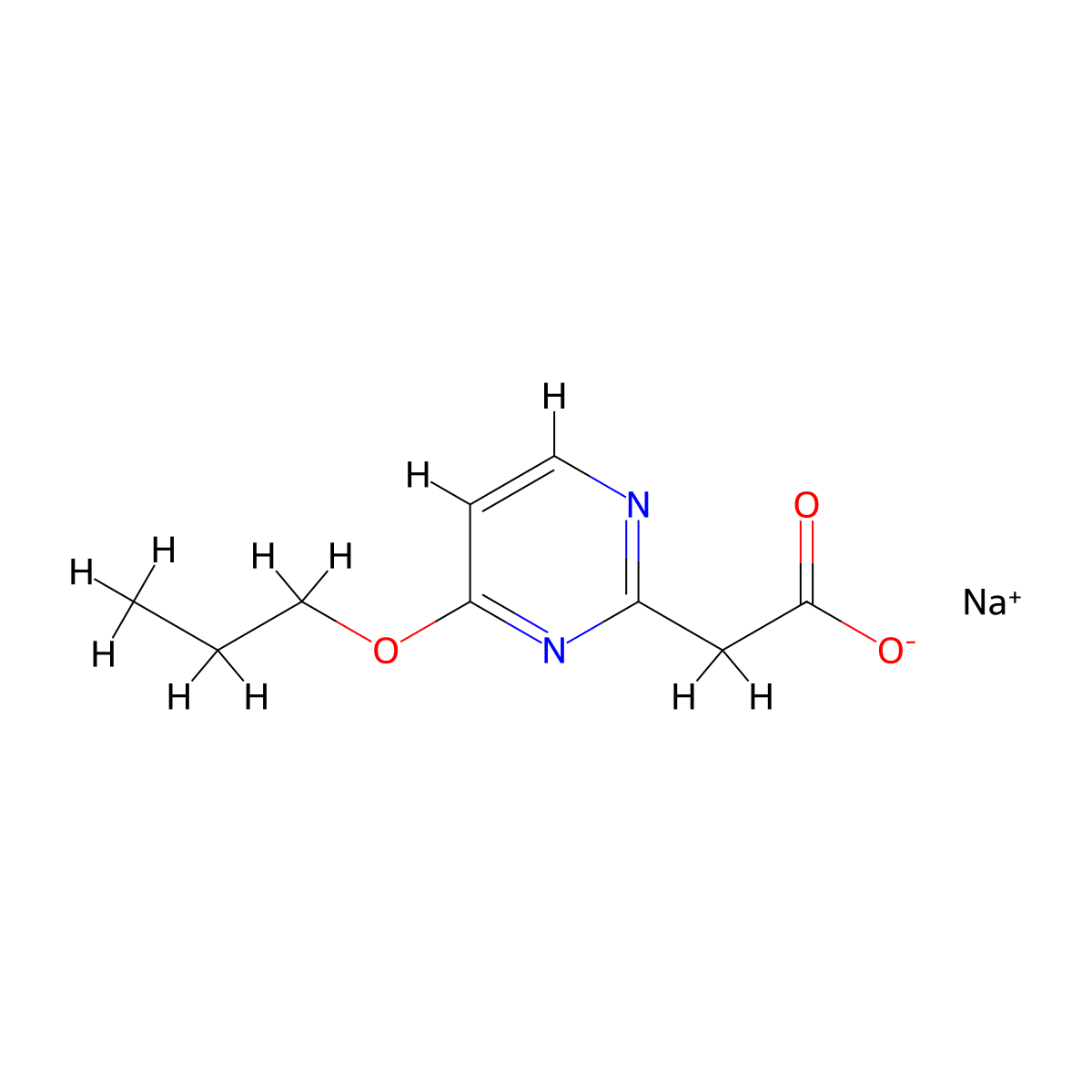 Sodium 2-(4-propoxypyrimidin-2-yl)acetate molecular structure, CAS 1955523-92-8