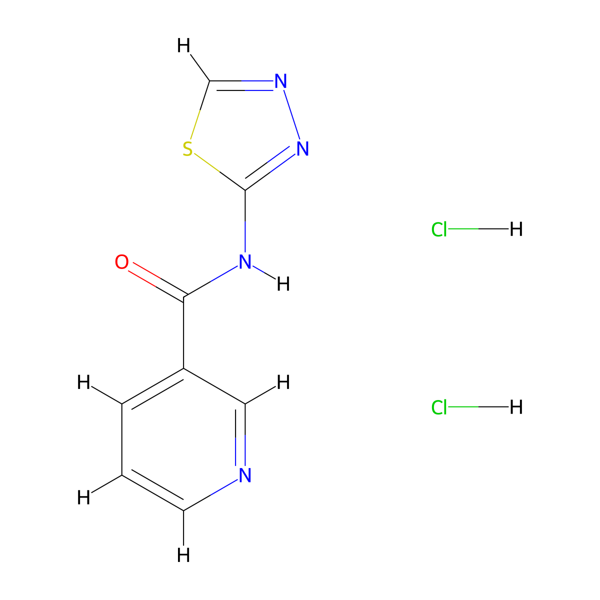 N-(1,3,4-thiadiazol-2-yl)pyridine-3-carboxamide dihydrochloride molecular structure, CAS 1955523-94-0