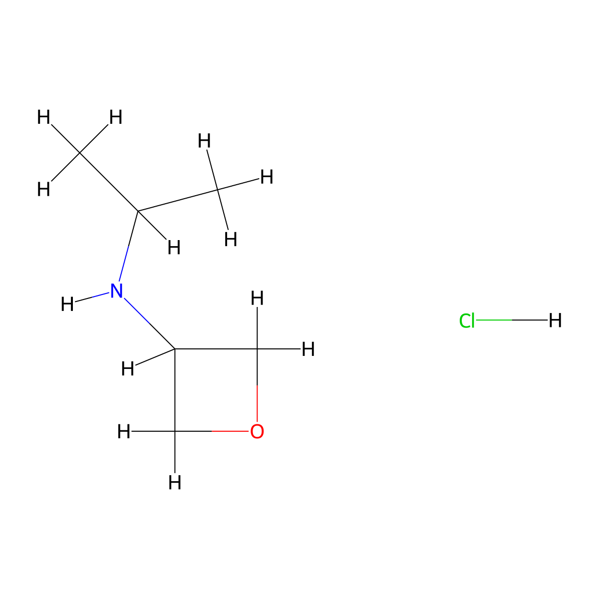 N-Isopropyloxetan-3-amine hydrochloride molecular structure, CAS 1955523-96-2