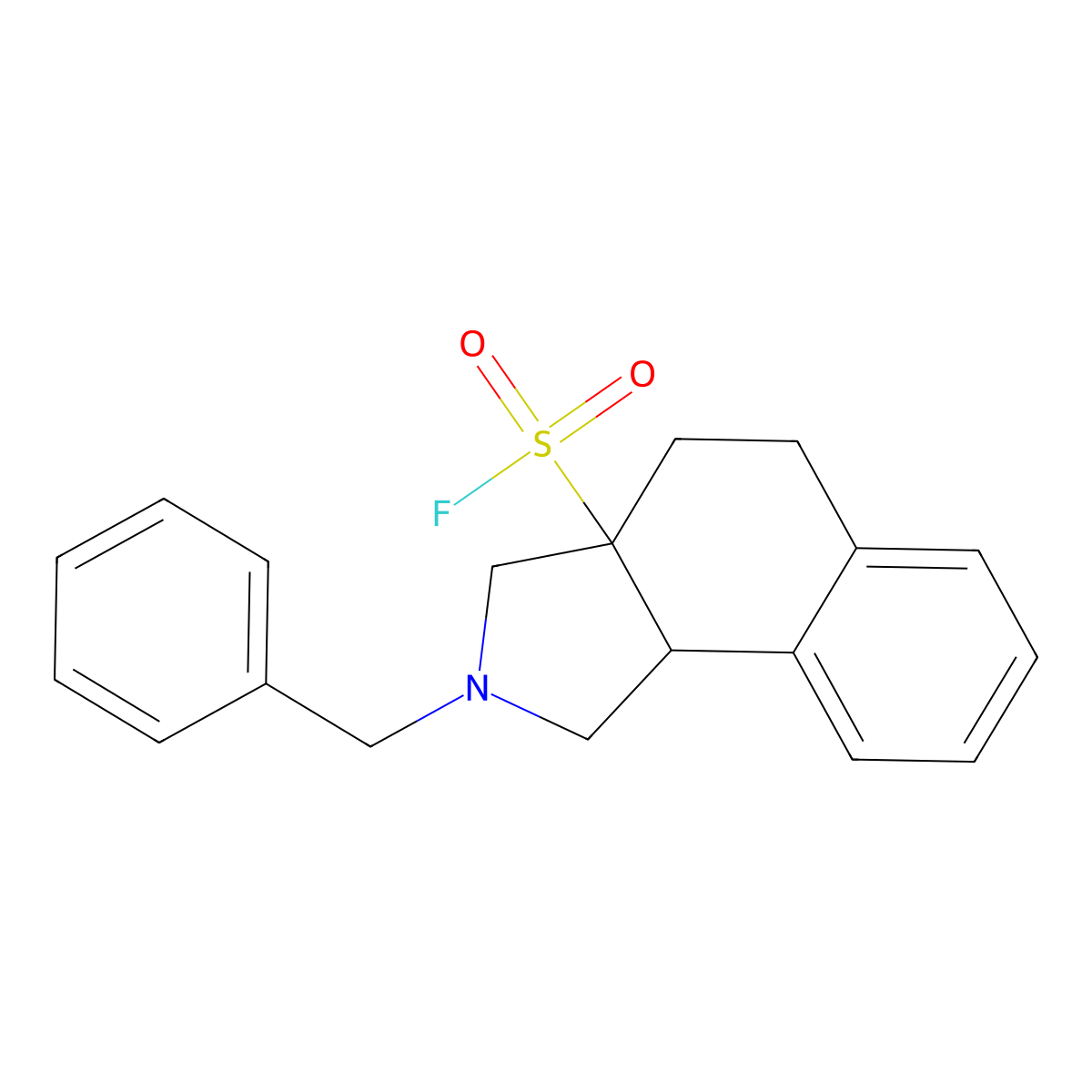 2-benzyl-1H,2H,3H,3aH,4H,5H,9bH-benzo[e]isoindole-3a-sulfonyl fluoride molecular structure, CAS 1955523-97-3