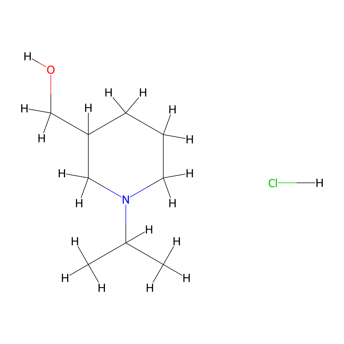 [1-(Propan-2-yl)piperidin-3-yl]methanol hydrochloride molecular structure, CAS 1955523-99-5