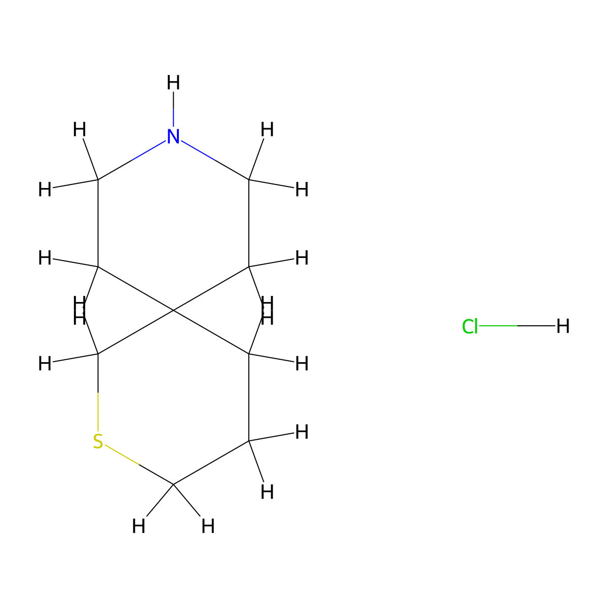 2-Thia-9-azaspiro[5.5]undecane hydrochloride molecular structure, CAS 1955524-01-2