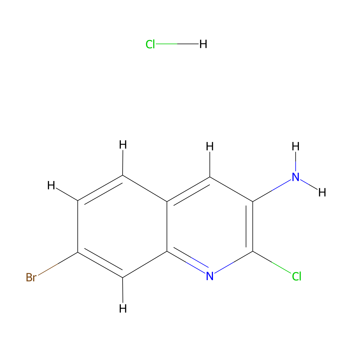 7-Bromo-2-chloroquinolin-3-amine hydrochloride molecular structure, CAS 1955524-02-3