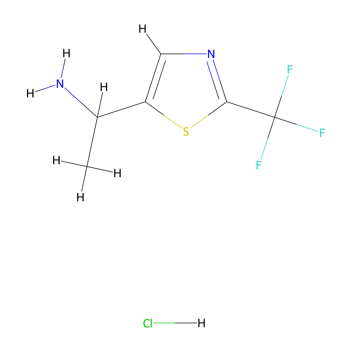 1-[2-(Trifluoromethyl)-1,3-thiazol-5-yl]ethan-1-amine hydrochloride molecular structure, CAS 1955524-05-6